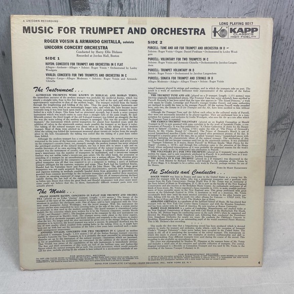 Vintage Music For Trumpet and Orchestra Haydn Vivaldi Vinyl LP Record Album - Picture 2 of 2